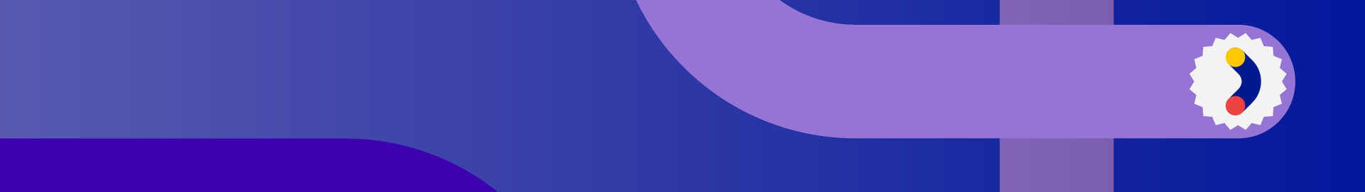 blue banner with purple details