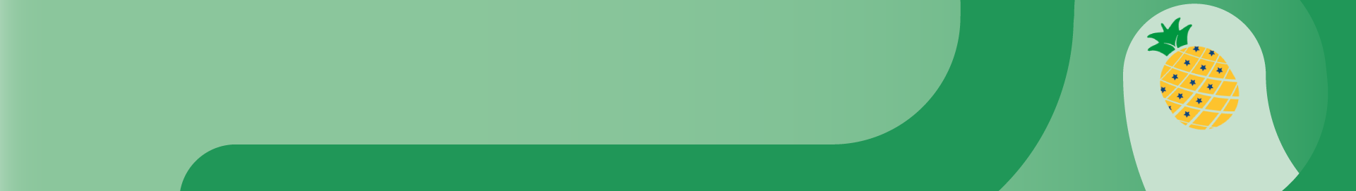 green banner with yellow pineapple